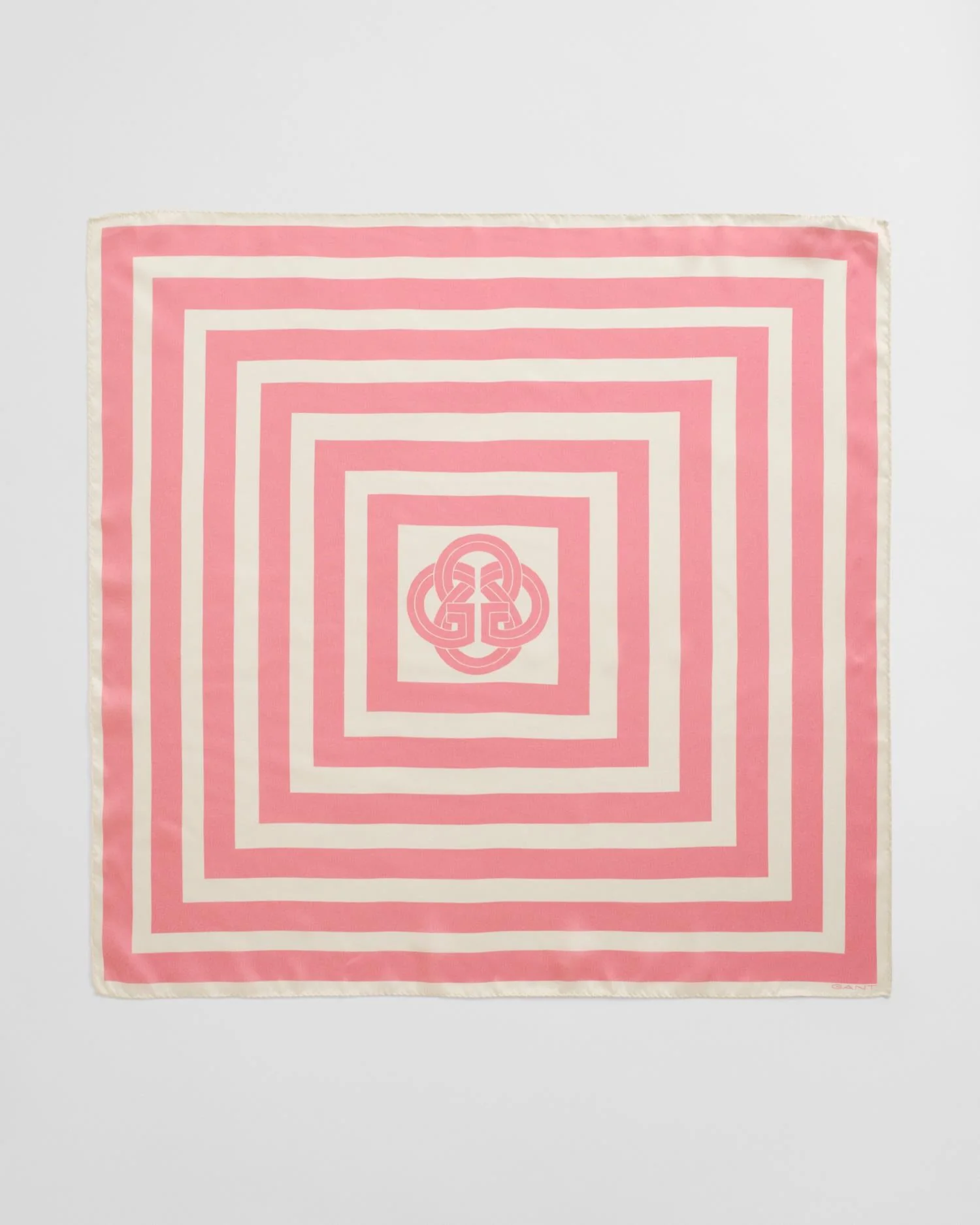 Striped Print Silk Scarf Geranium Pink
