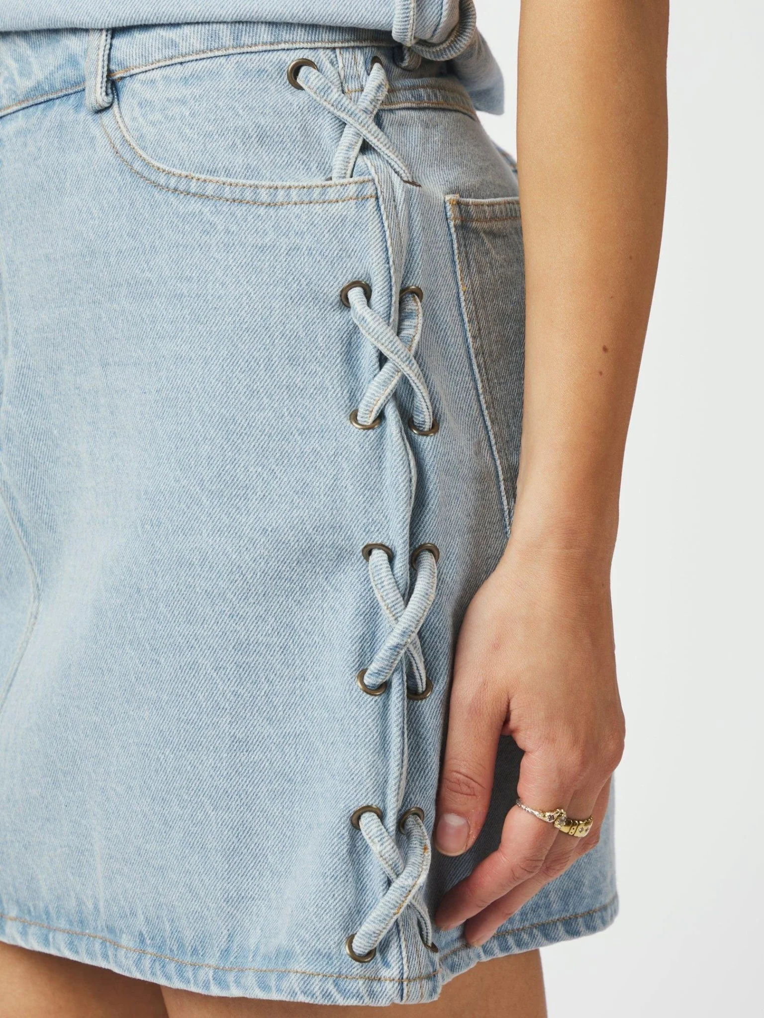 Kessia Braid Skirt Blue - Image 6