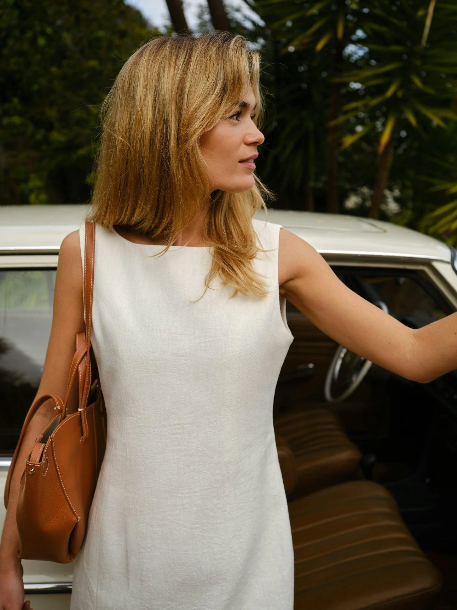 Bruna Ramie Dress Off White - Image 3