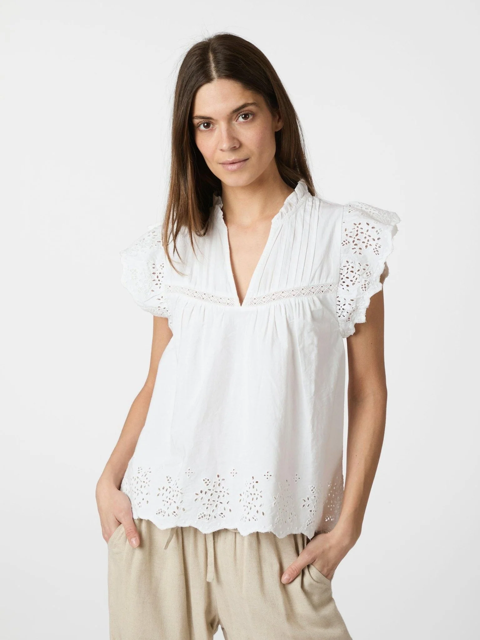 Kyoti Embroidery Top White - Image 2
