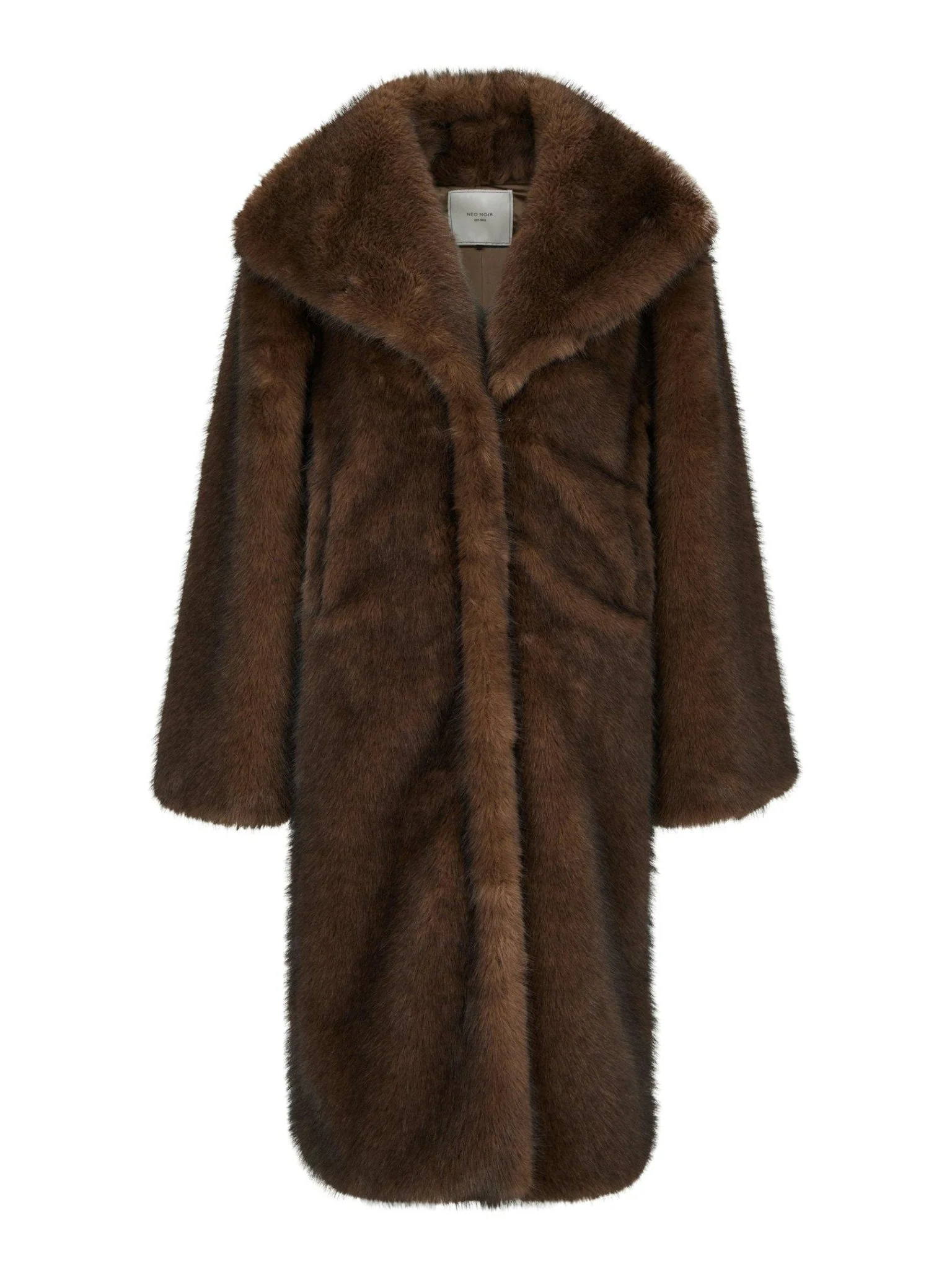 Stephanie Faux Fur Long Jacket Brown