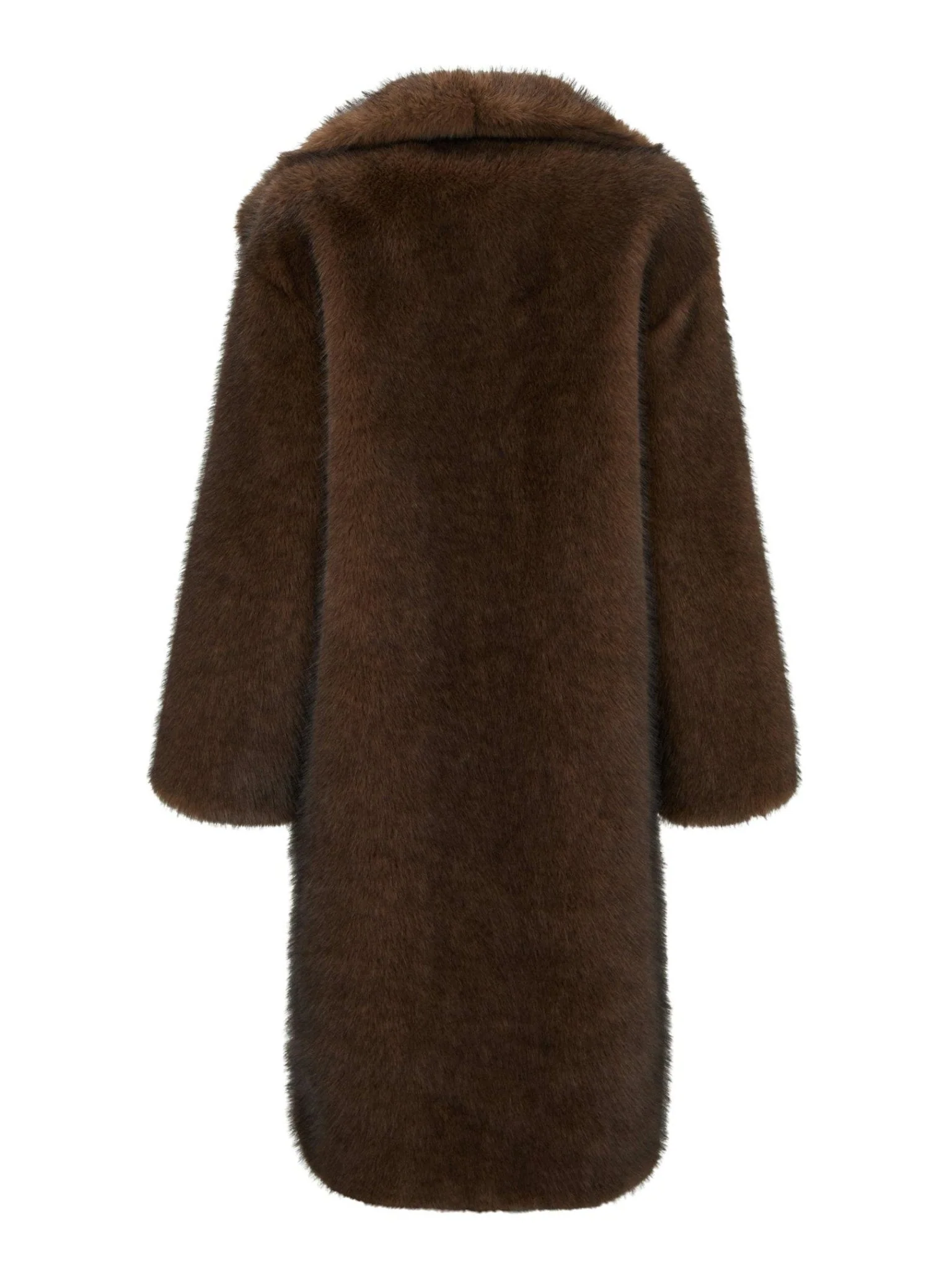 Stephanie Faux Fur Long Jacket Brown - Image 6