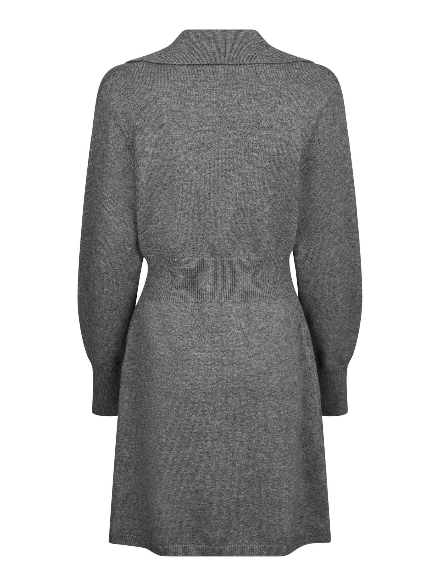 Melia Knit Dress Dark Grey Melange - Image 9