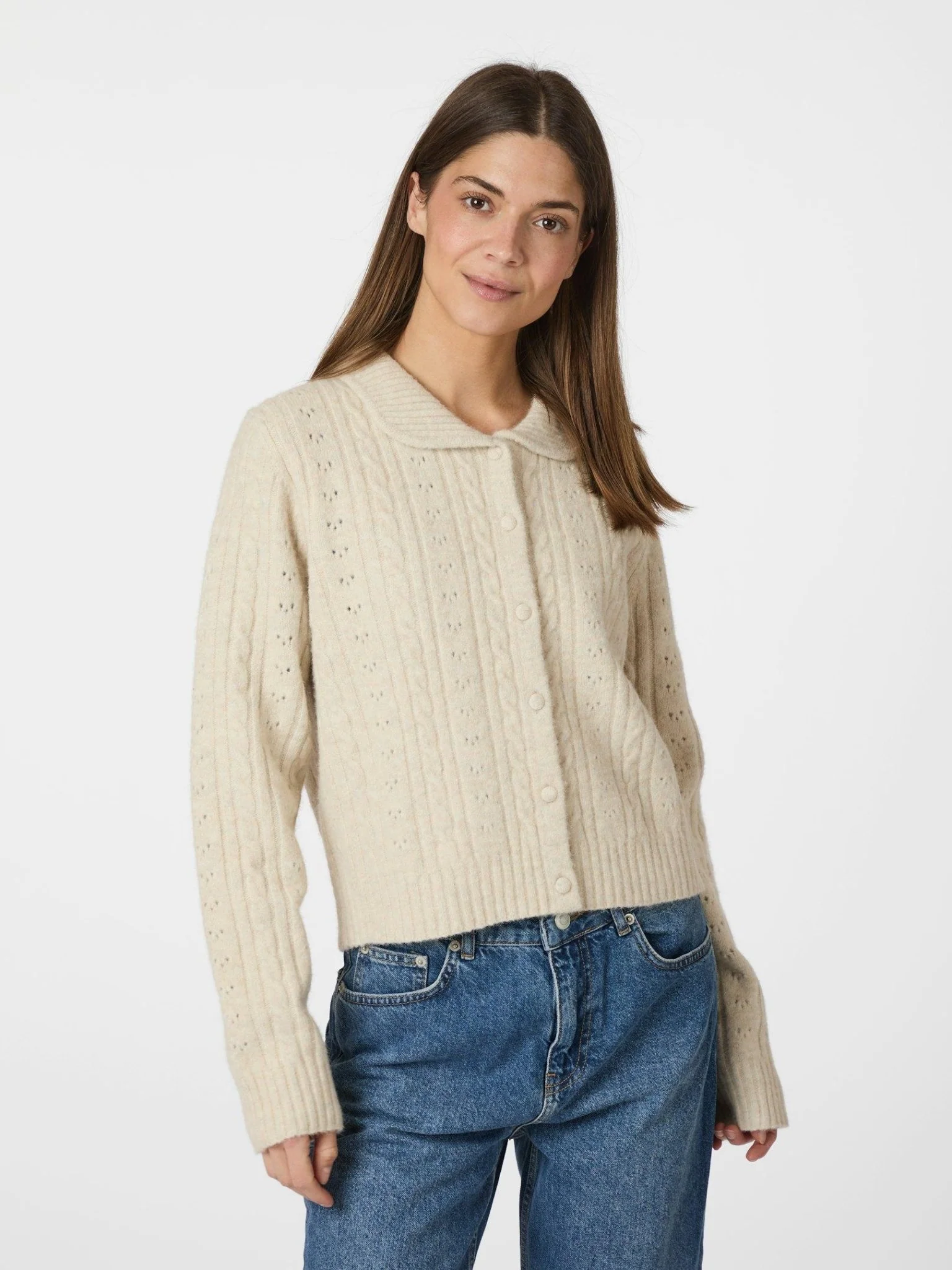 Emelie Knit Cardigan Ivory - Image 10