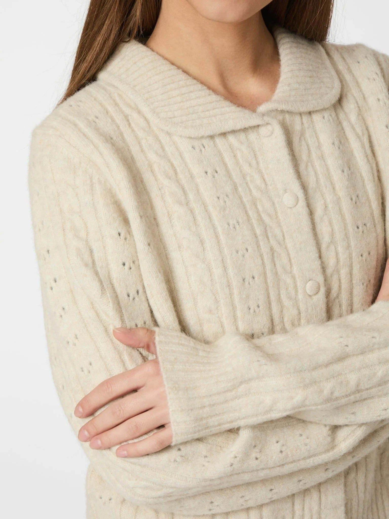 Emelie Knit Cardigan Ivory - Image 12