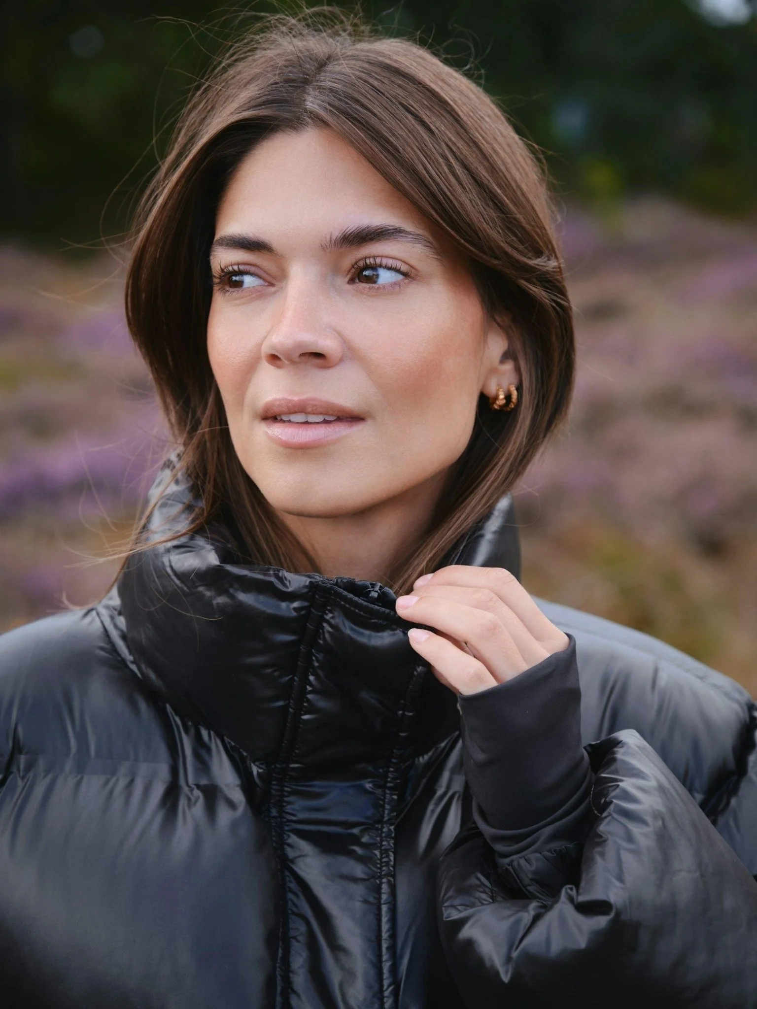 Rhea Shiny Puffer Jacket Black - Image 8