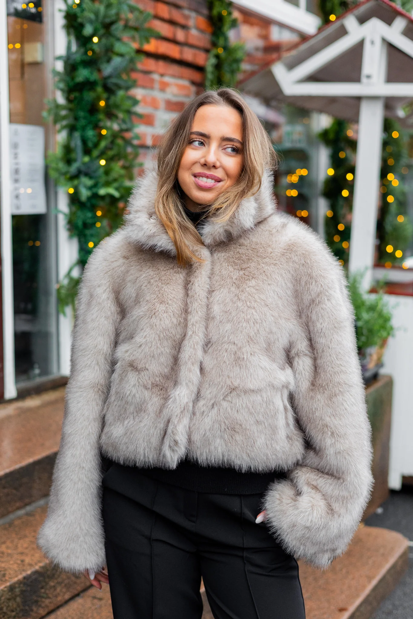Steff Faux Fur Jacket Beige