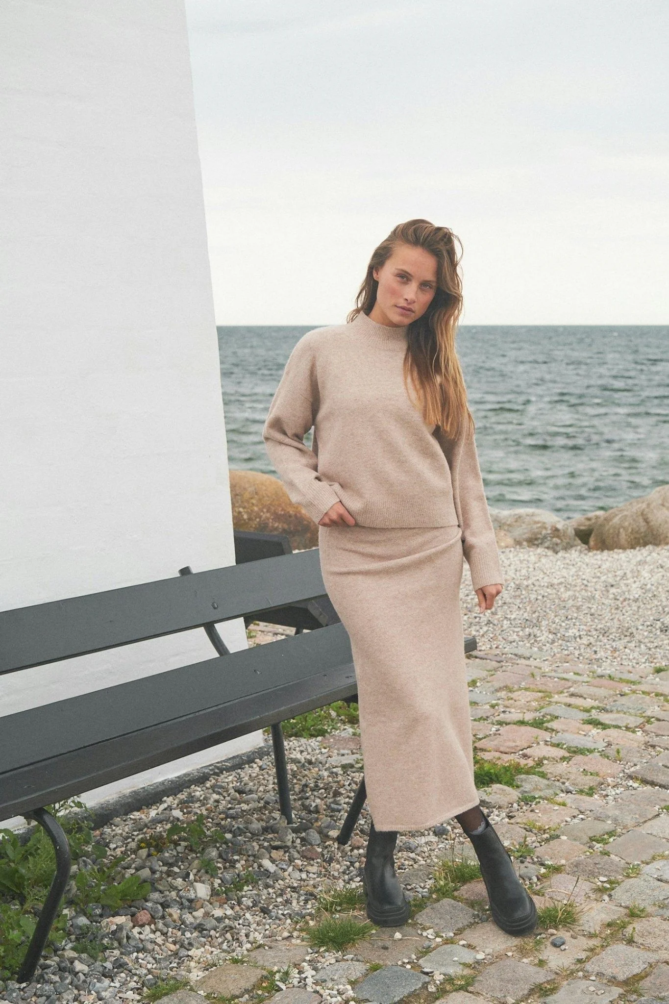 Paulina Knit Blouse Sand Melange - Image 3