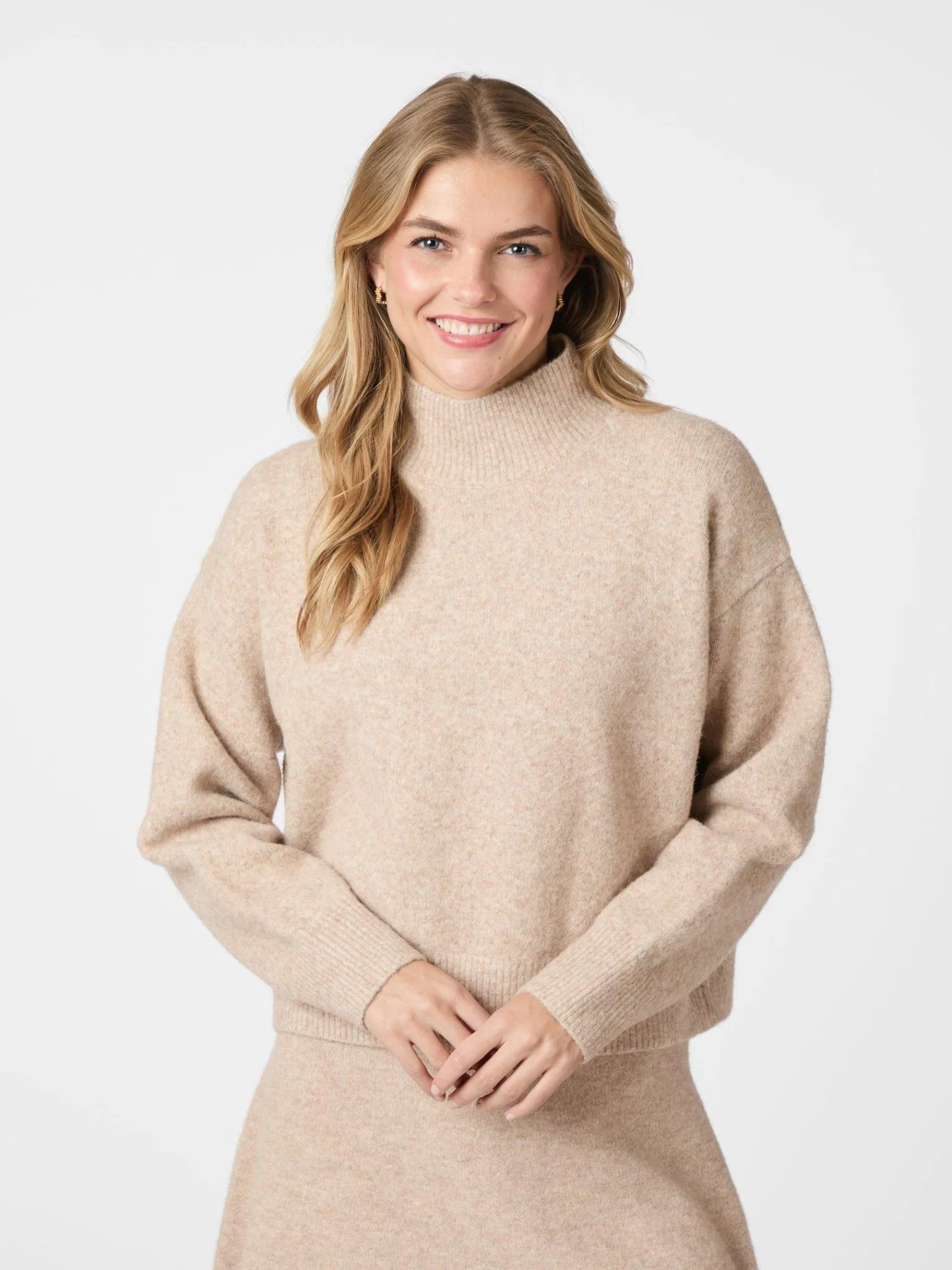 Paulina Knit Blouse Sand Melange - Image 4