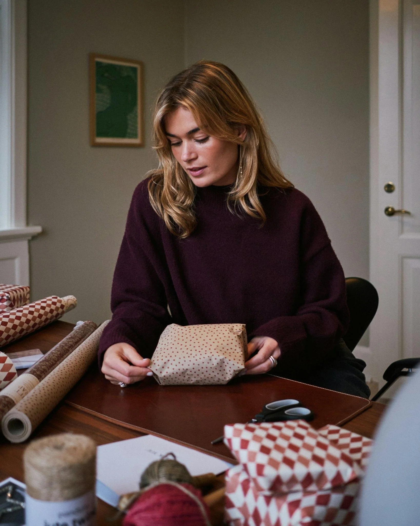 Paulina Knit Blouse Wine - Image 3