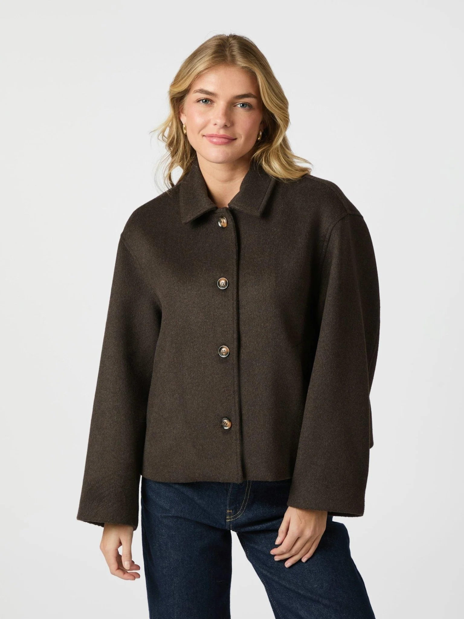 Hamra Wool Jacket Chocolate Brown - Image 4