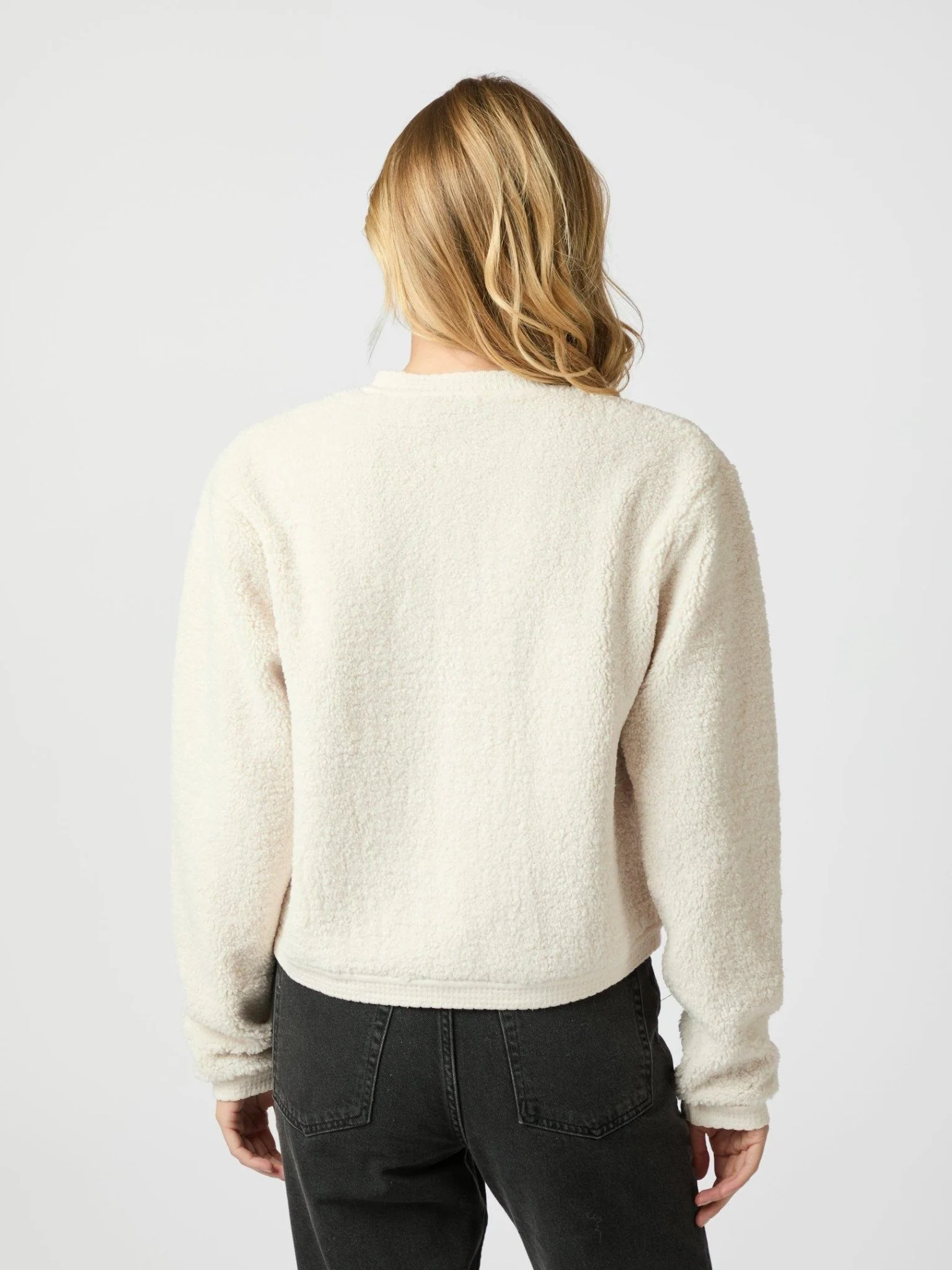 Limo Fluffy Knit Cardigan Creme - Image 9