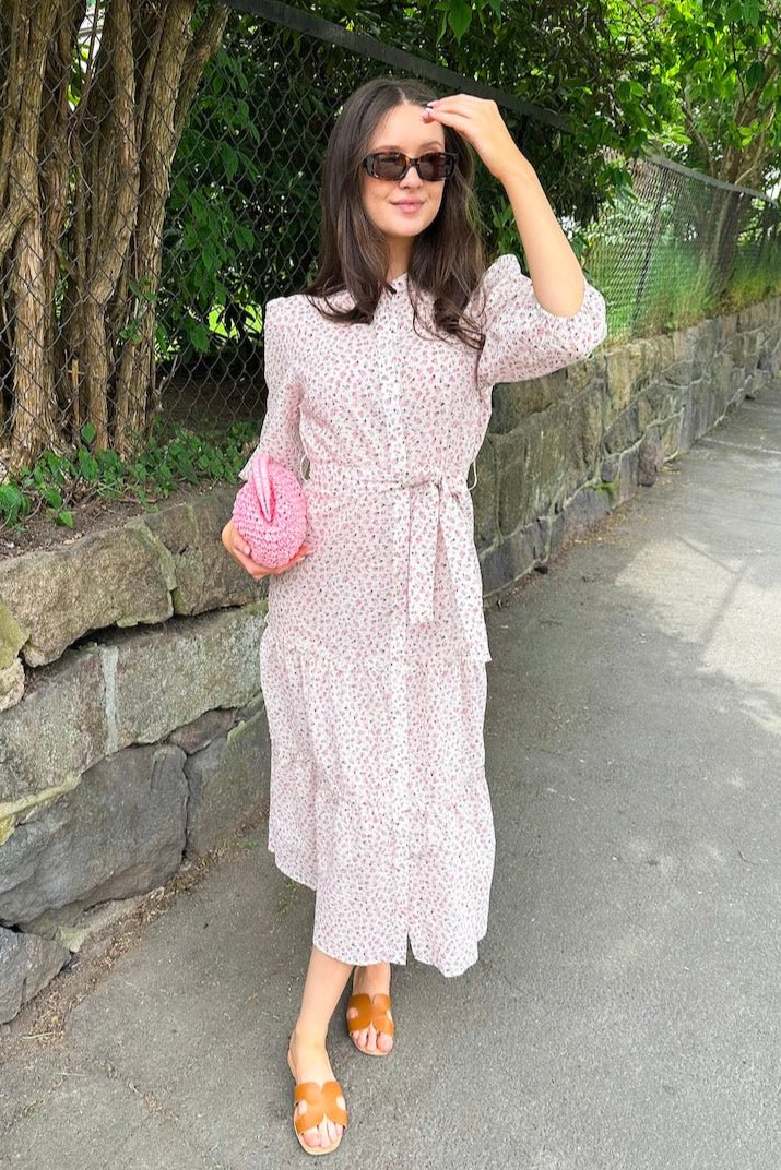 Kate Long Dress White/Rose