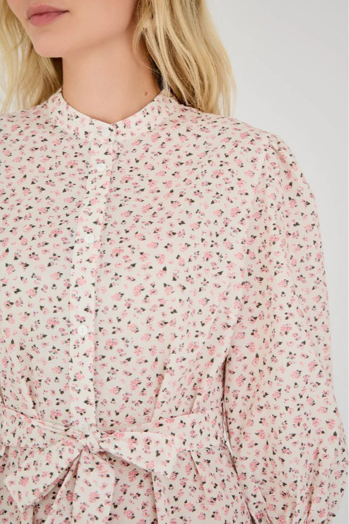 Kate Long Dress White/Rose - Image 11