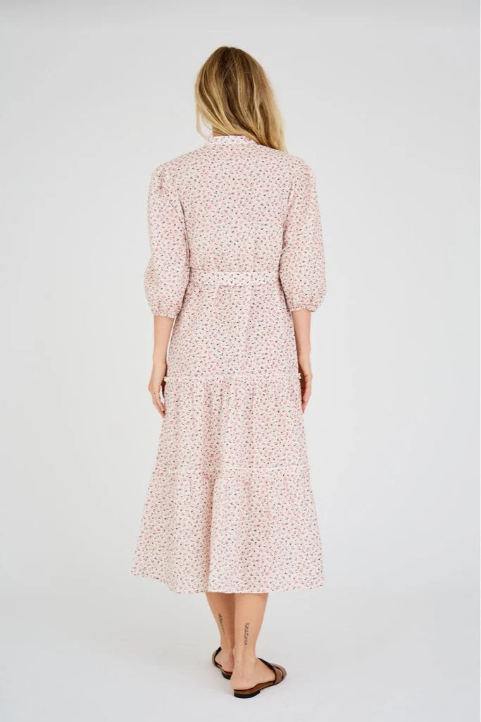 Kate Long Dress White/Rose - Image 12
