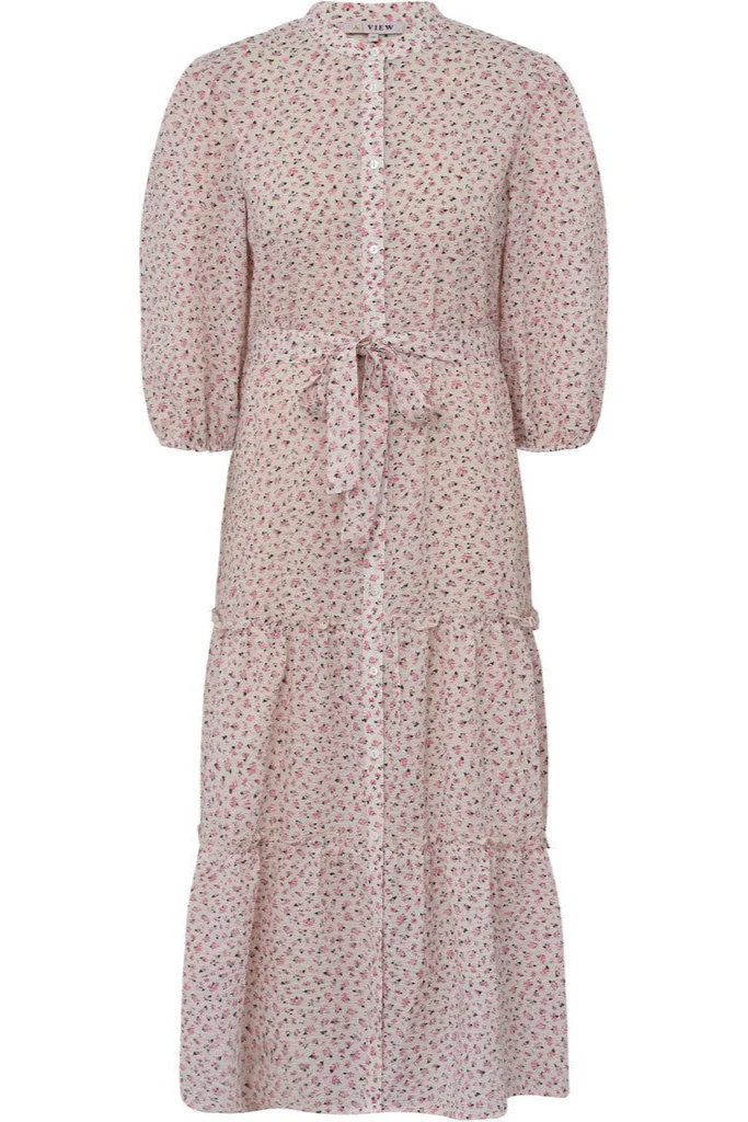Kate Long Dress White/Rose - Image 2
