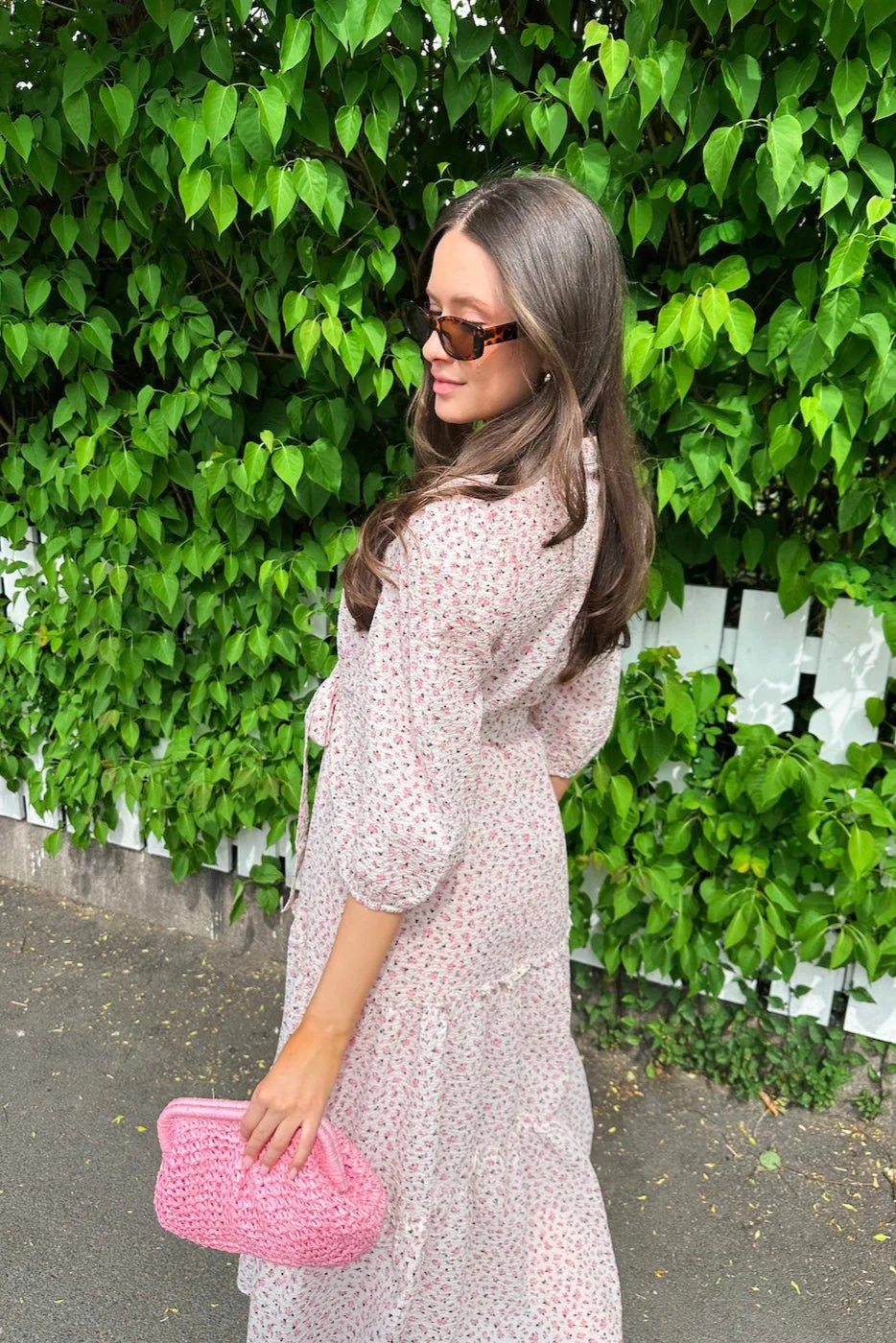 Kate Long Dress White/Rose - Image 3