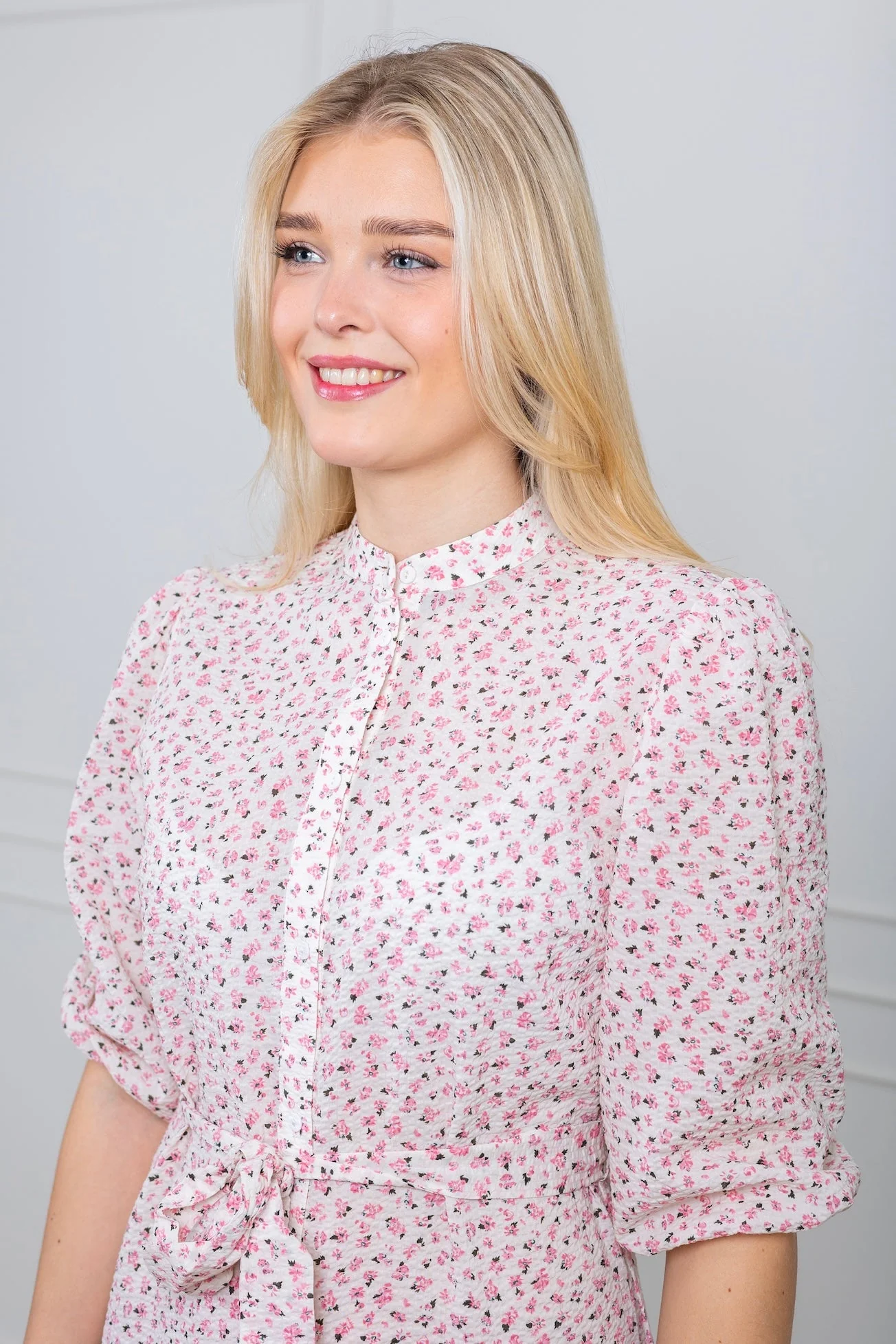 Kate Long Dress White/Rose - Image 8