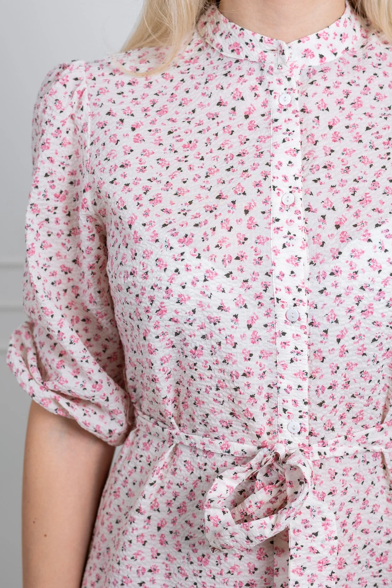 Kate Long Dress White/Rose - Image 9