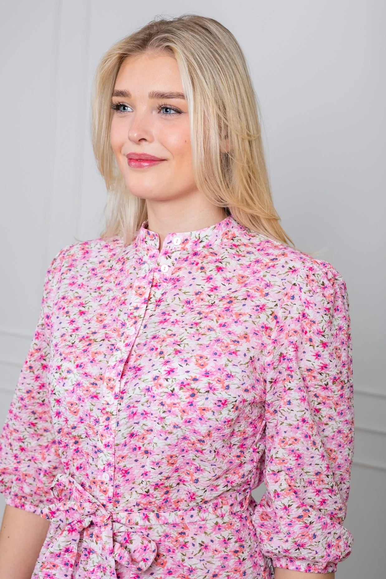 Kate Long Dress Rose/Pink/Blue - Image 4