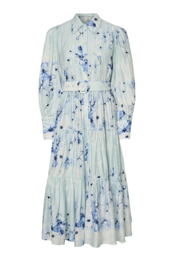 Billa Ls Long Dress Halogen Blue Billa Aop - Image 2