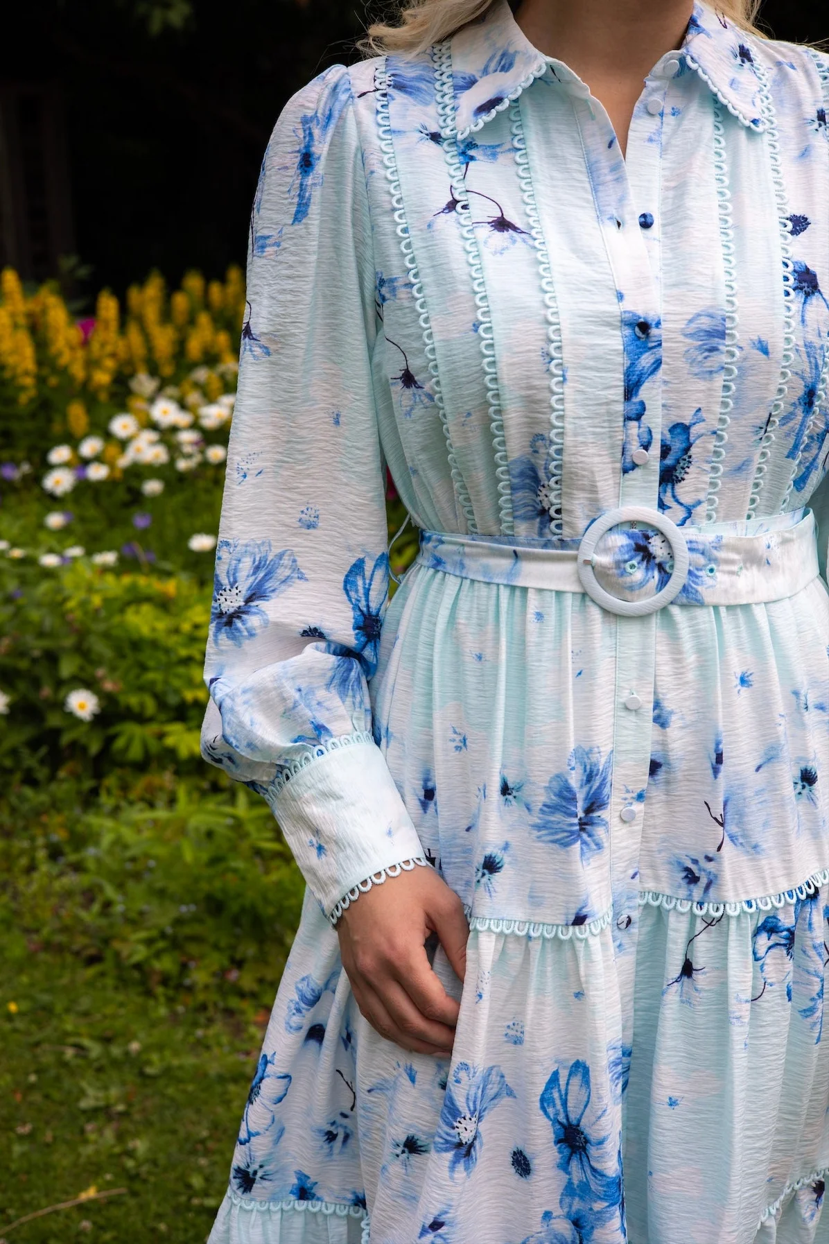 Billa Ls Long Dress Halogen Blue Billa Aop - Image 5