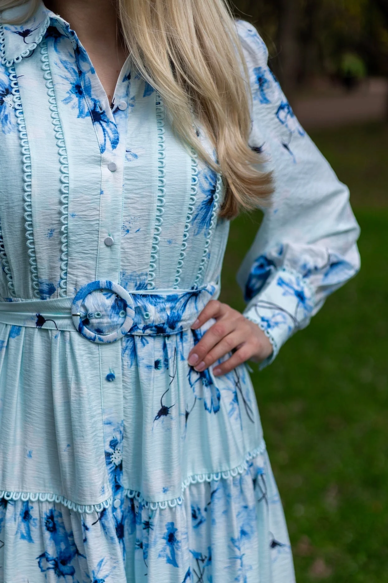 Billa Ls Long Dress Halogen Blue Billa Aop - Image 8