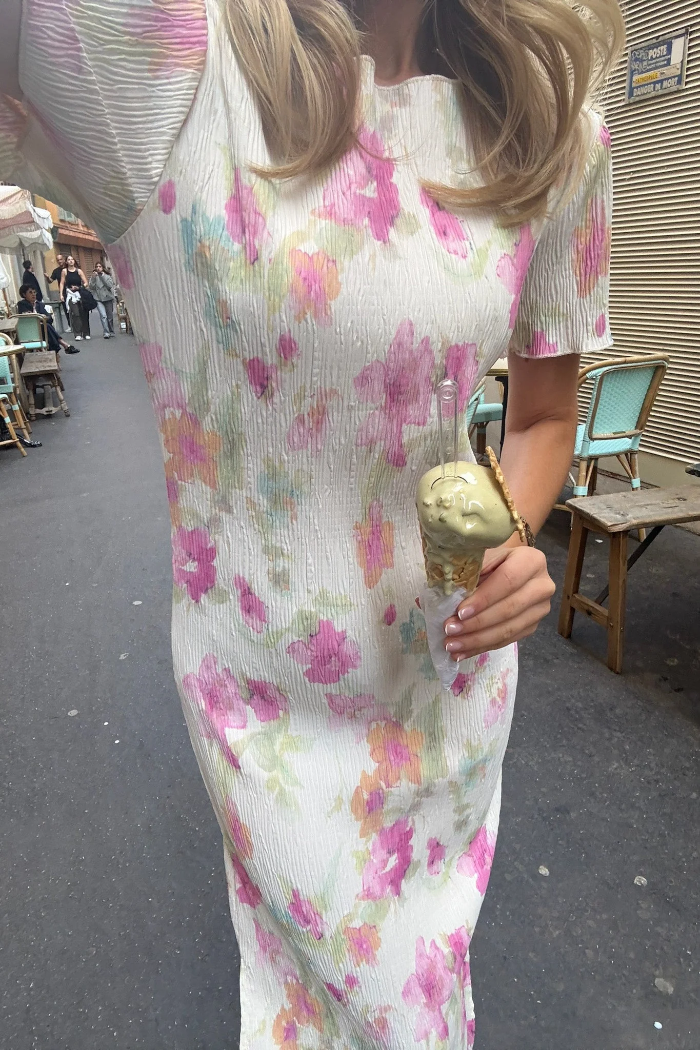 Oda Ss Dress Pink Flower Blush Print - Image 10