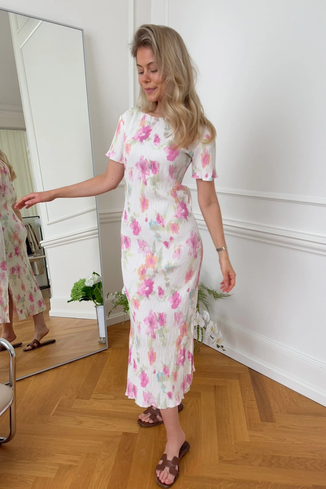 Oda Ss Dress Pink Flower Blush Print - Image 20