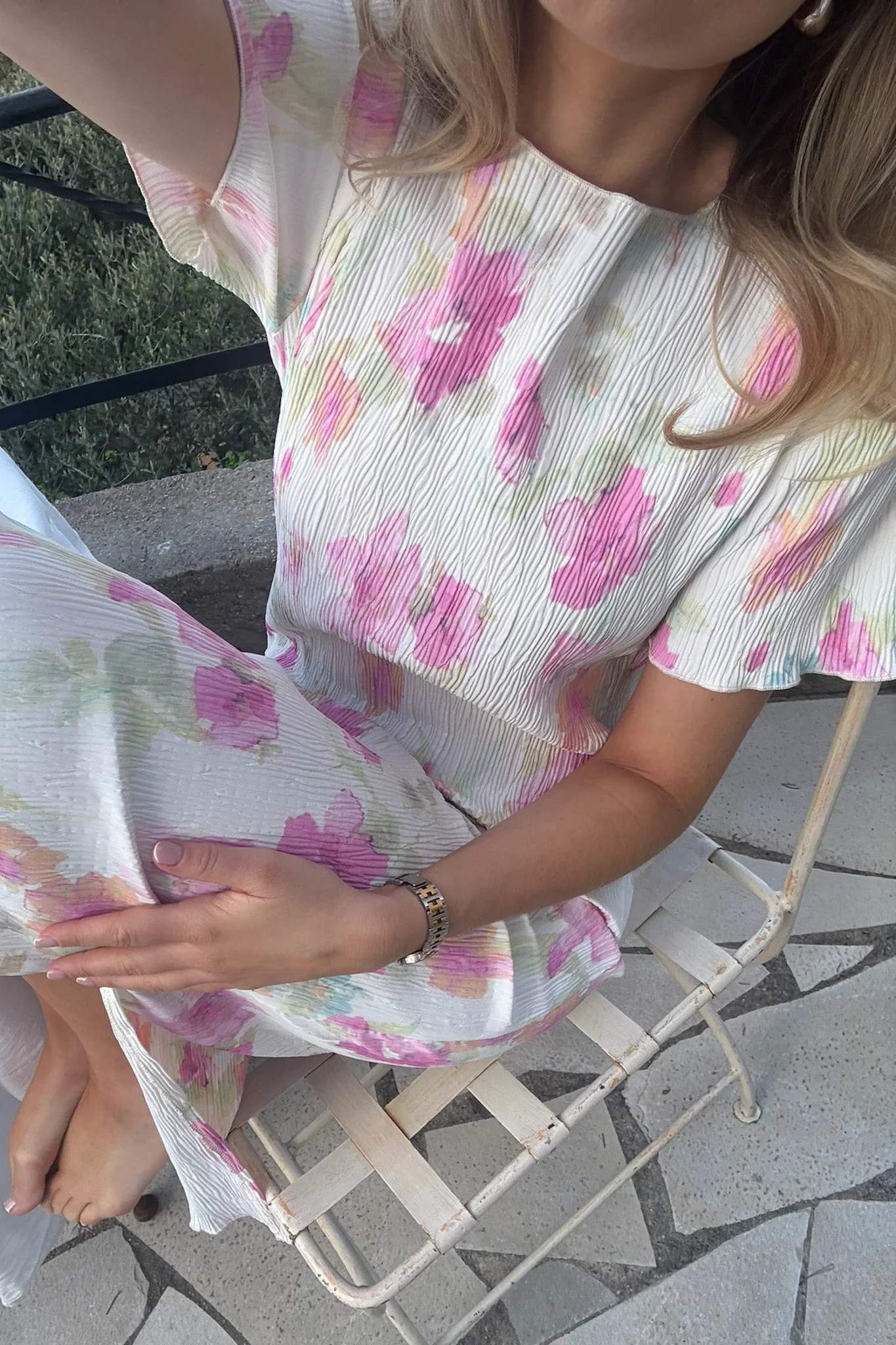 Oda Ss Dress Pink Flower Blush Print - Image 3