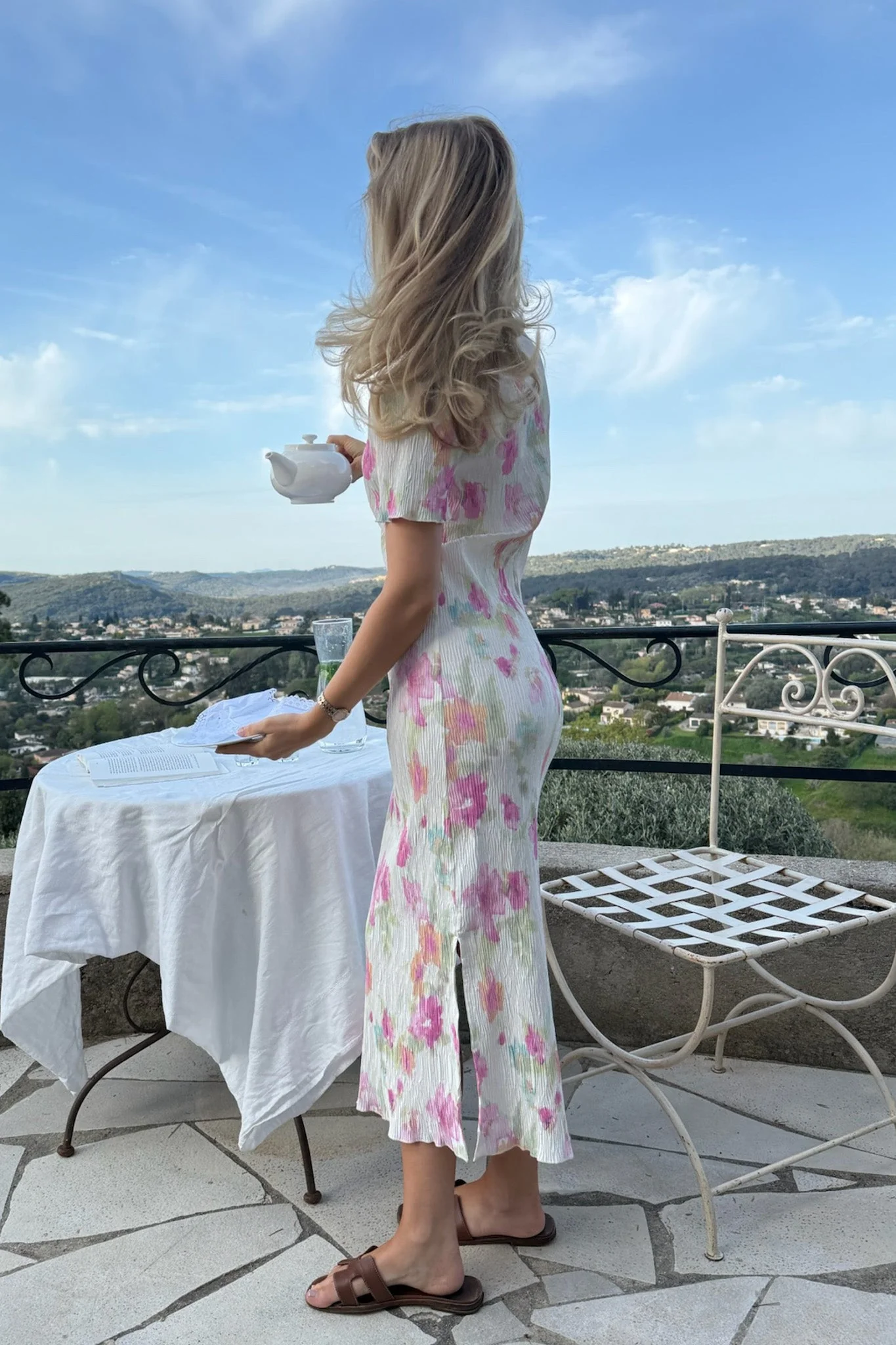 Oda Ss Dress Pink Flower Blush Print - Image 6