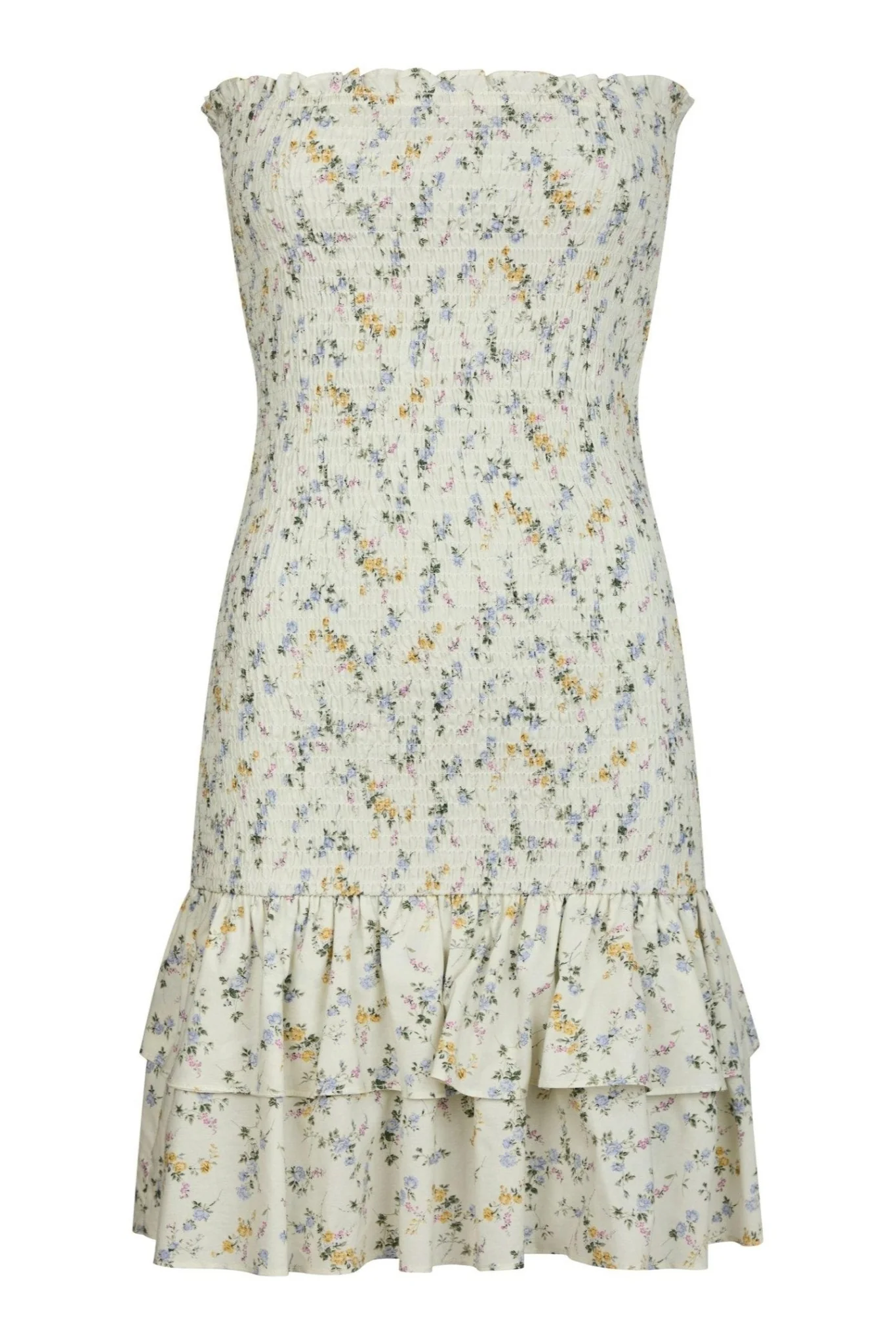 Mikka Smock Print Dress Creme - Image 2