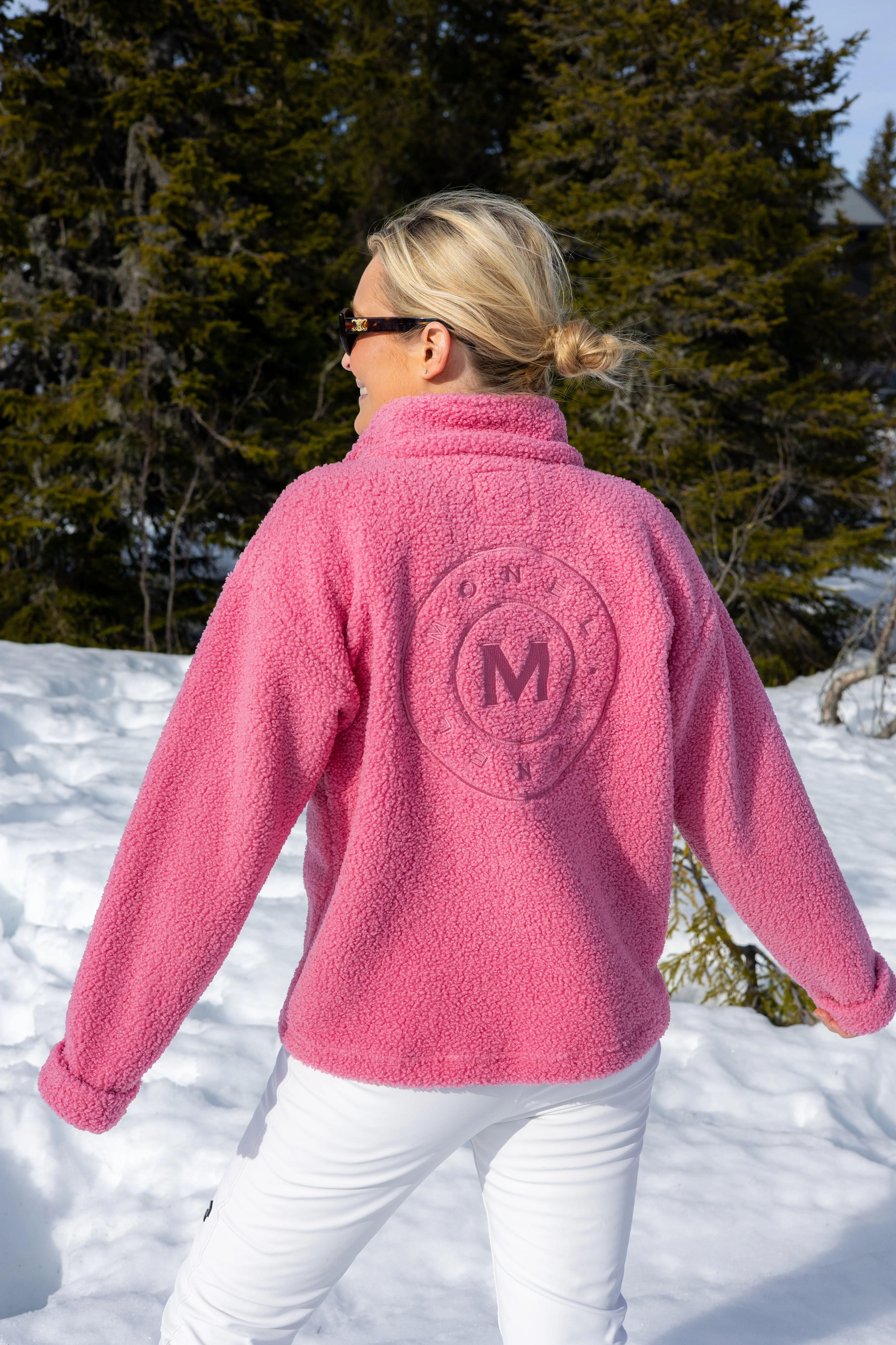 Annie Zip Sweater Bright Pink - Image 5