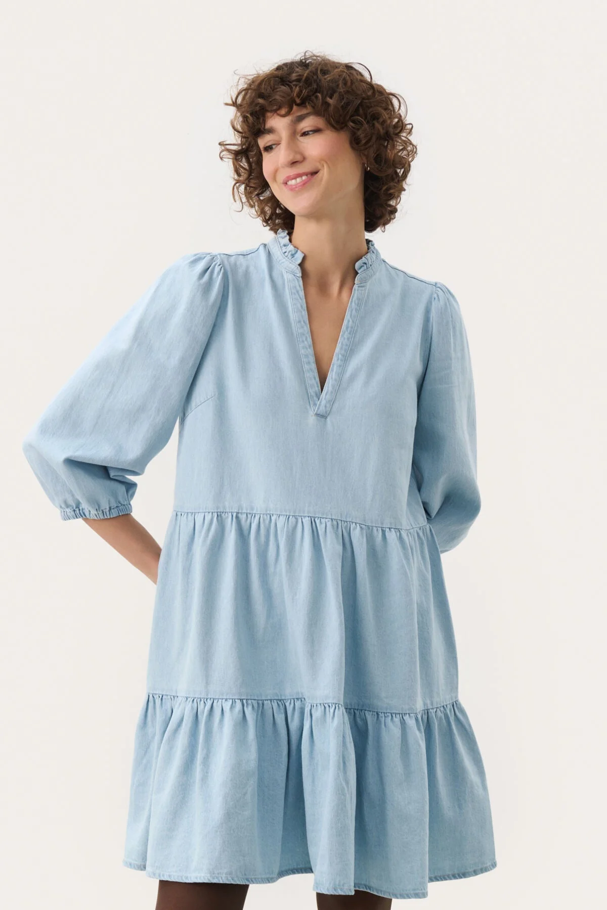Viggasi Dress Whiteish Blue Denim - Image 7
