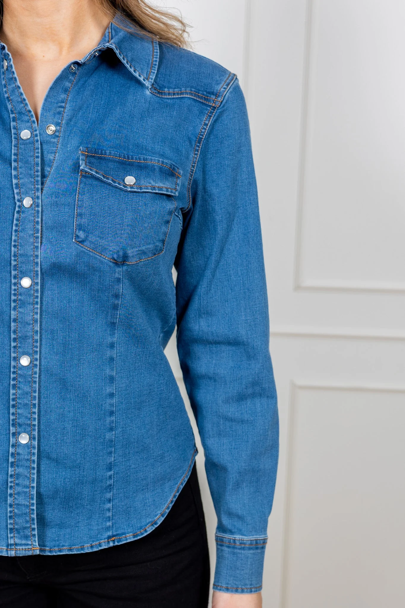 Sanilla Shirt Medium Blue Denim - Image 7