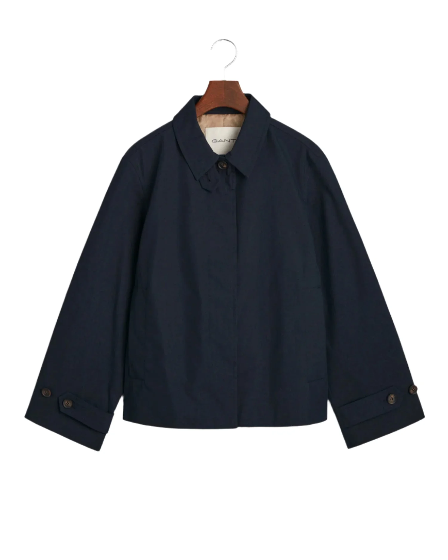 Short Cotton Car Coat Evening Blue