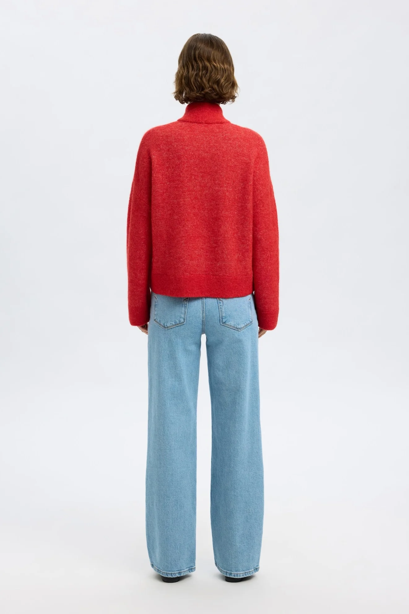 Sia Ras Ls Knit Zipper Cardigan Flame Scarlet Melange - Image 9