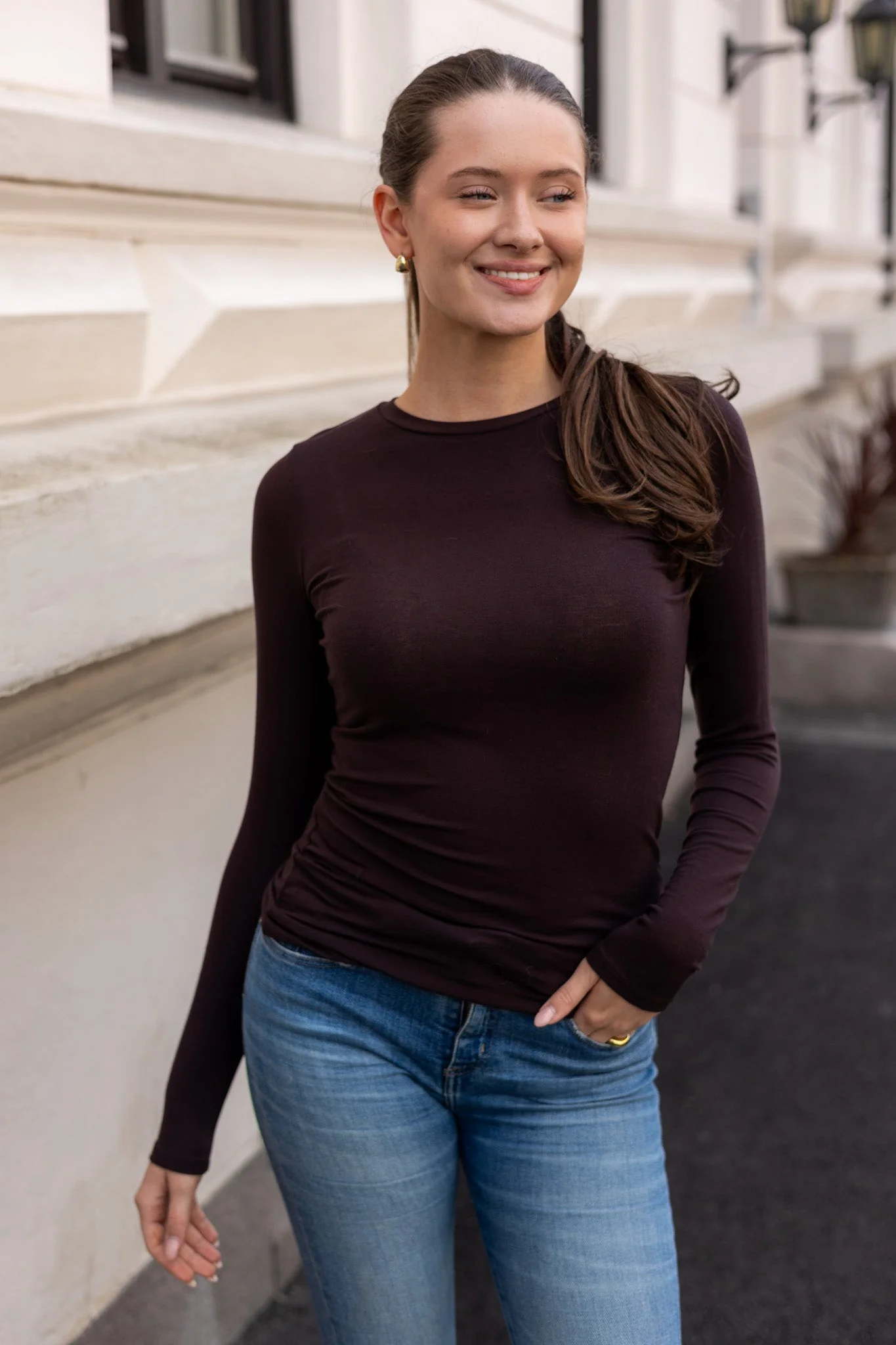 Matima O-Neck Tee Chocolate Plum