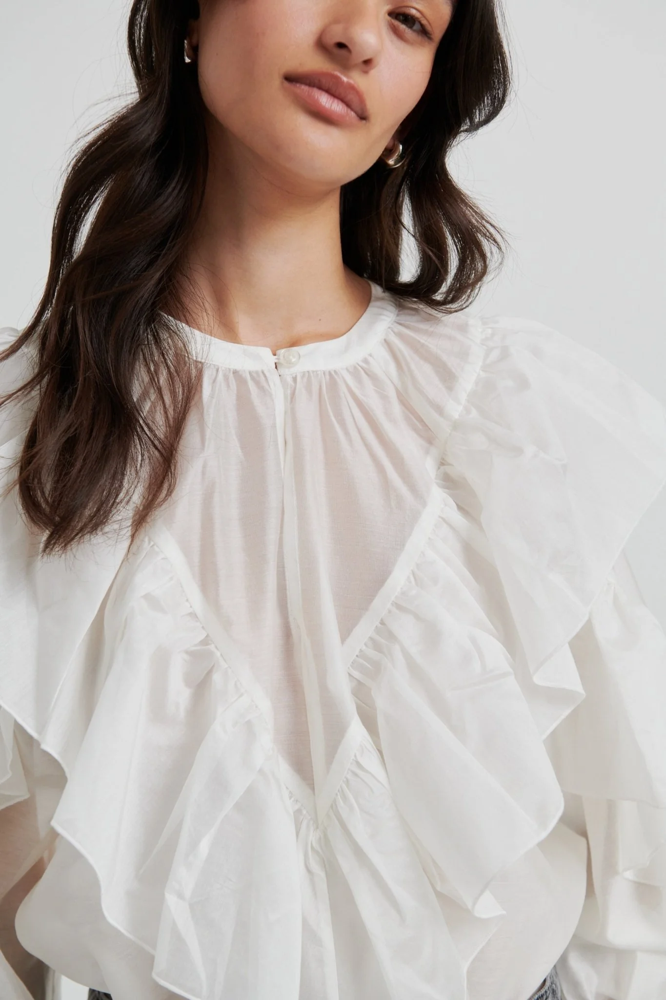 Fria Frill Blouse Tofu - Image 7