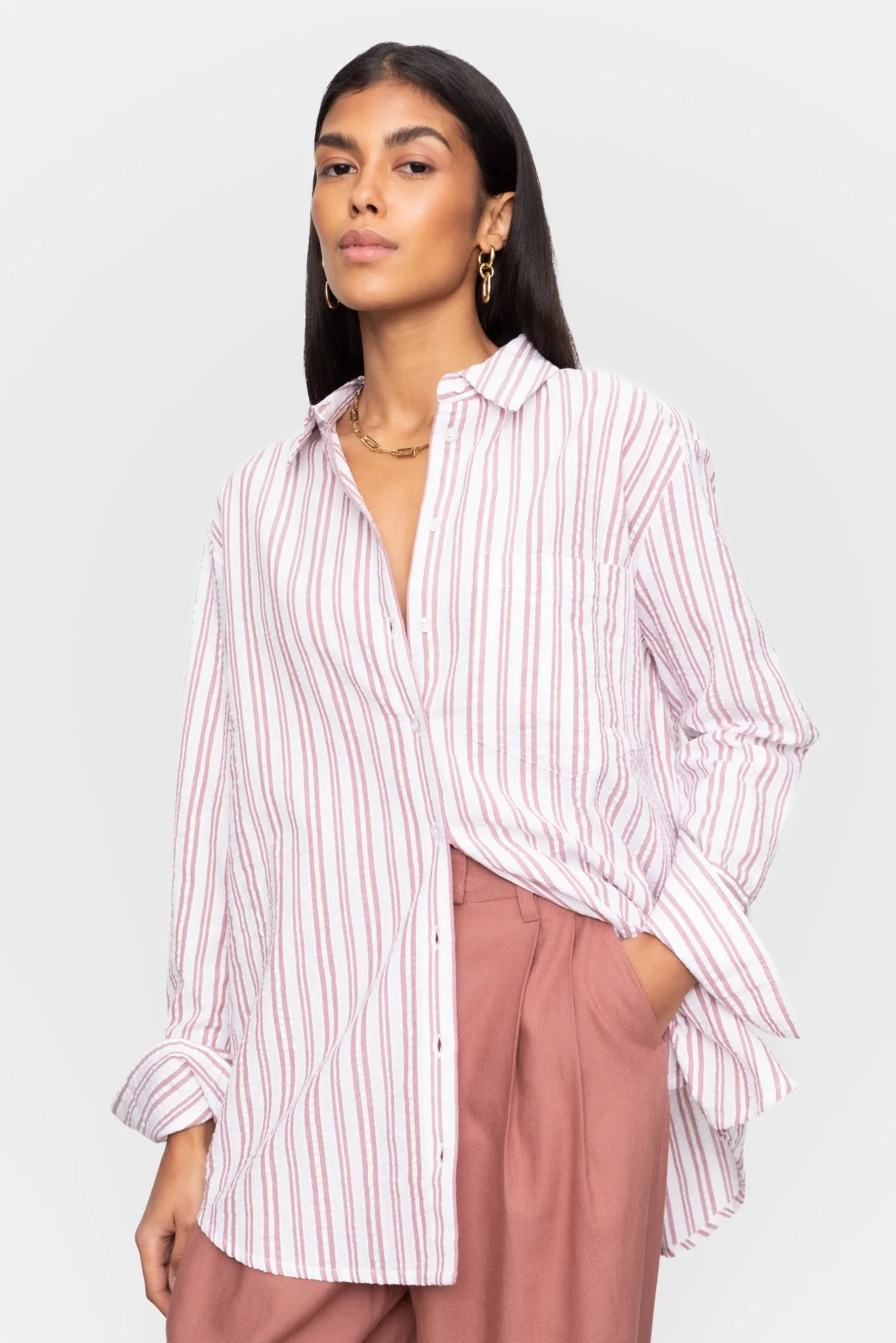 Bibi Crepe Shirt Terracotta - Image 13