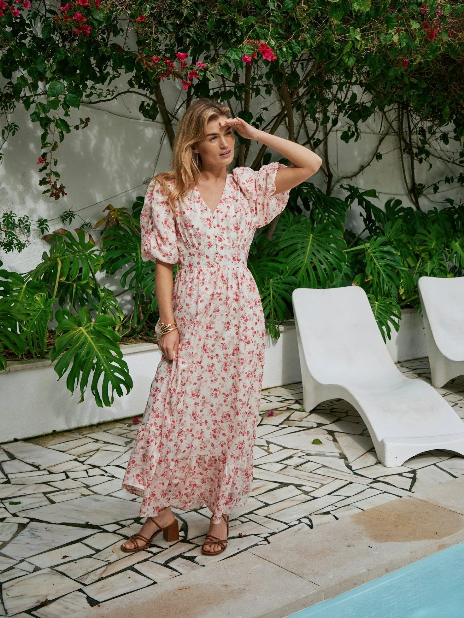 Rilana Pretty Flower Dress Red