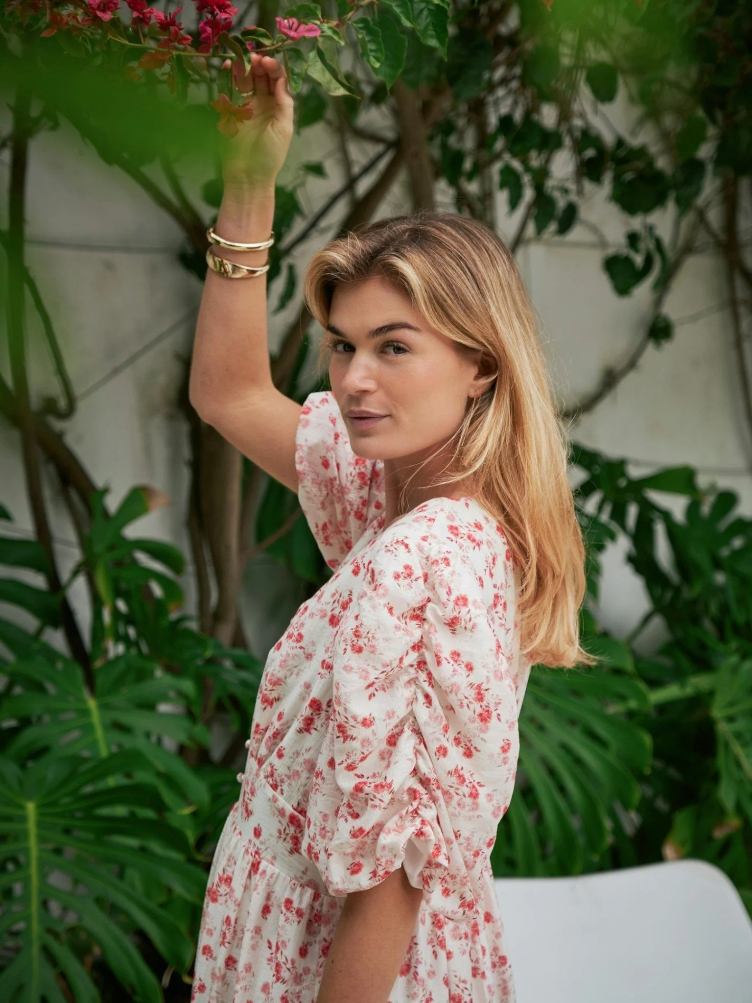Rilana Pretty Flower Dress Red - Image 3