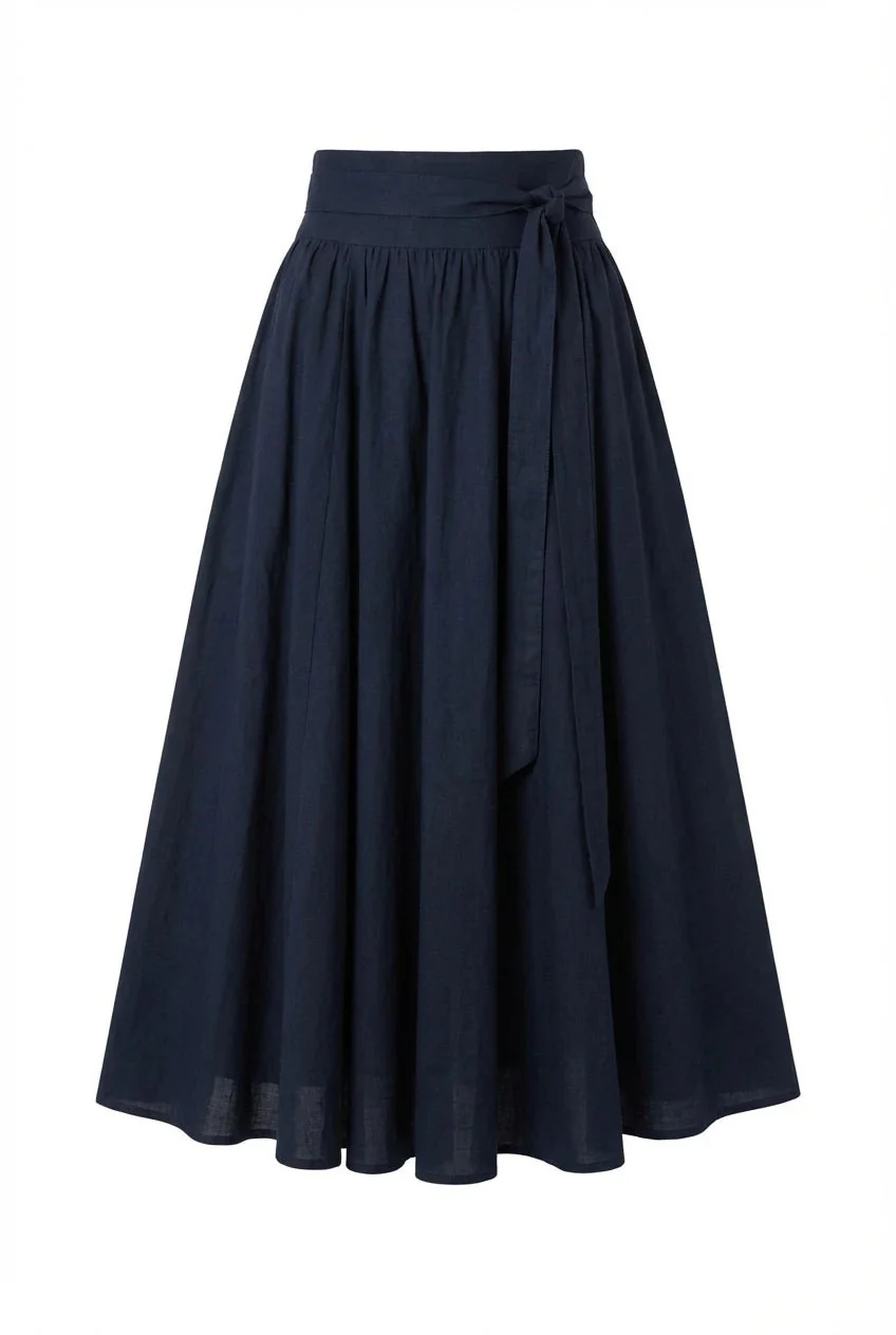 Astrid Skirt Marine Poplin - Image 2