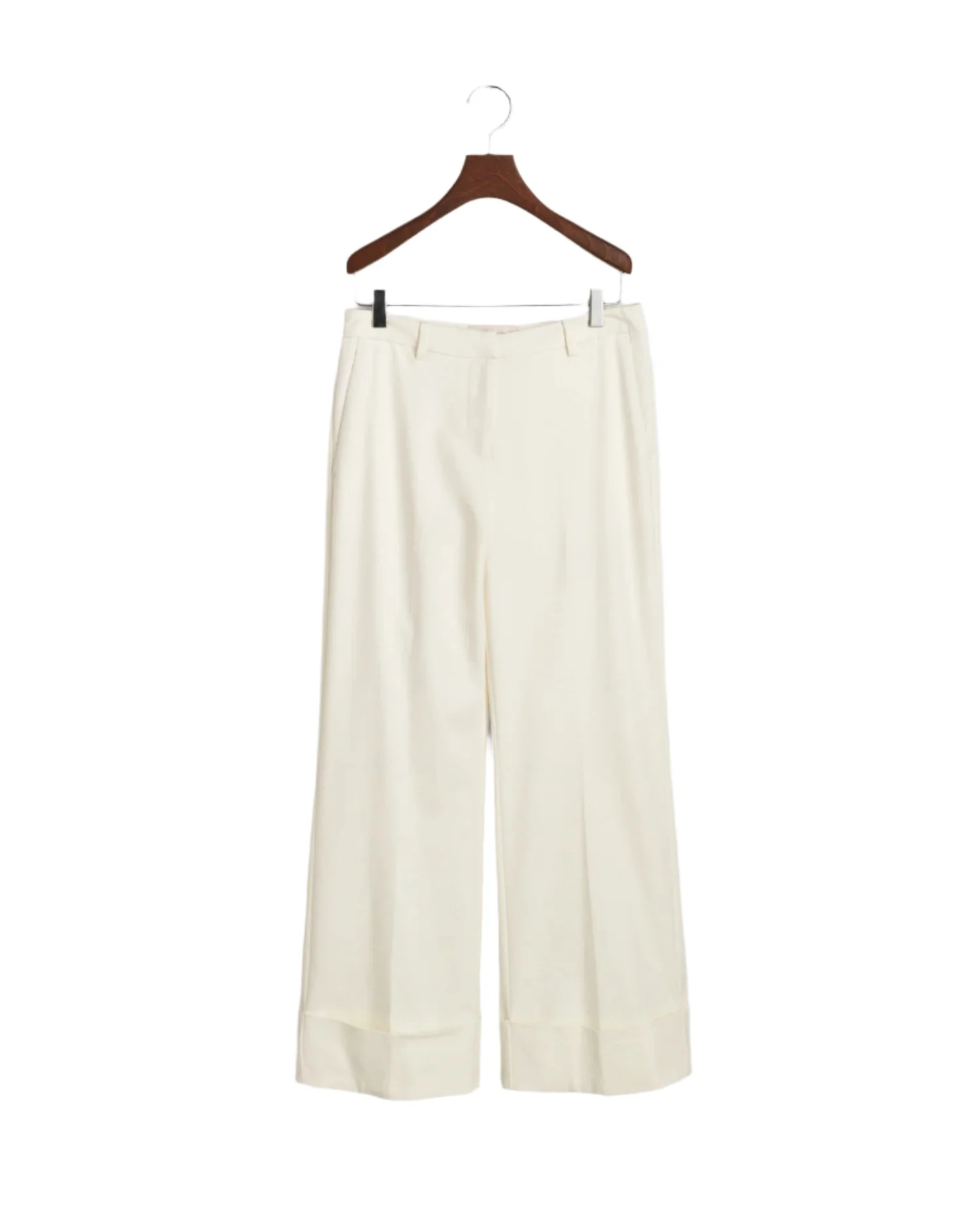 Creased Turn-Up Pants Eggshell