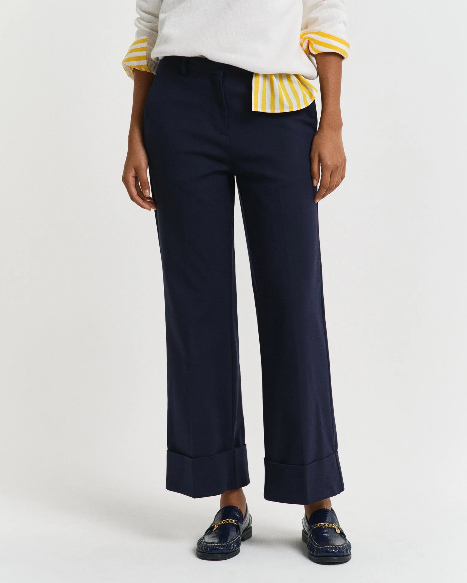 Creased Turn-Up Pants Evening Blue - Image 2