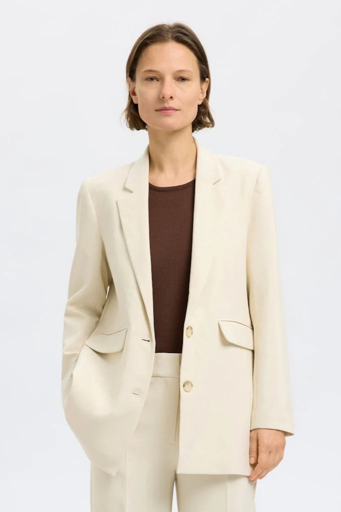 Rita Ls Relaxed Blazer Pd Birch - Image 7