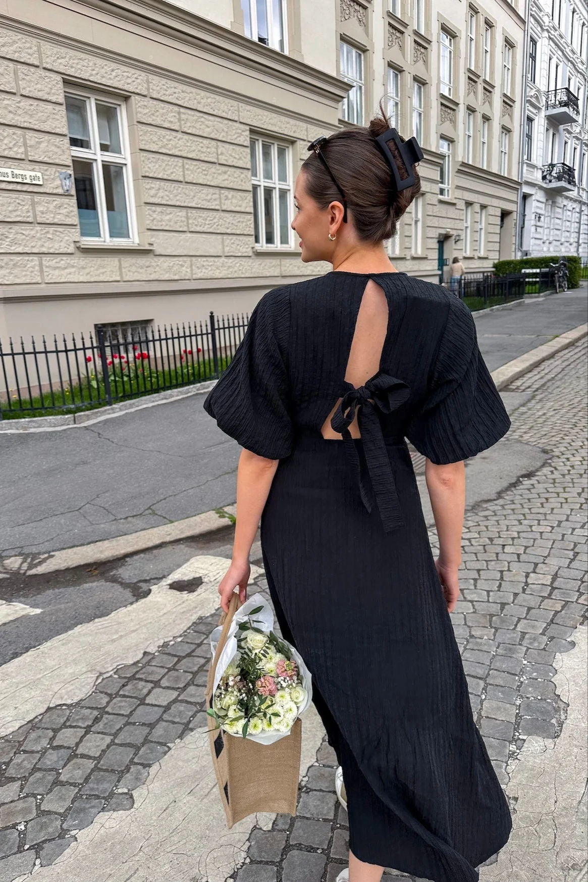 Maddie Ss Midi Dress Black - Image 3
