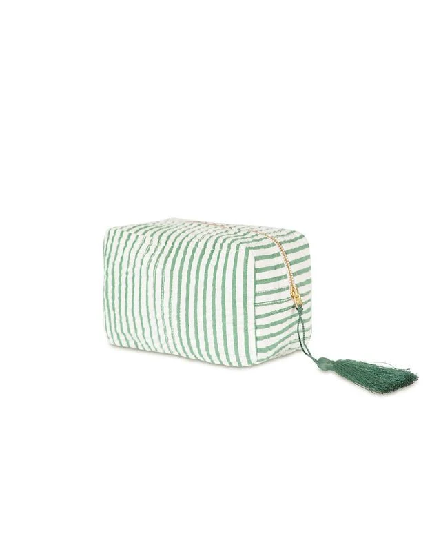 Cosmetic Bag Green Stripe