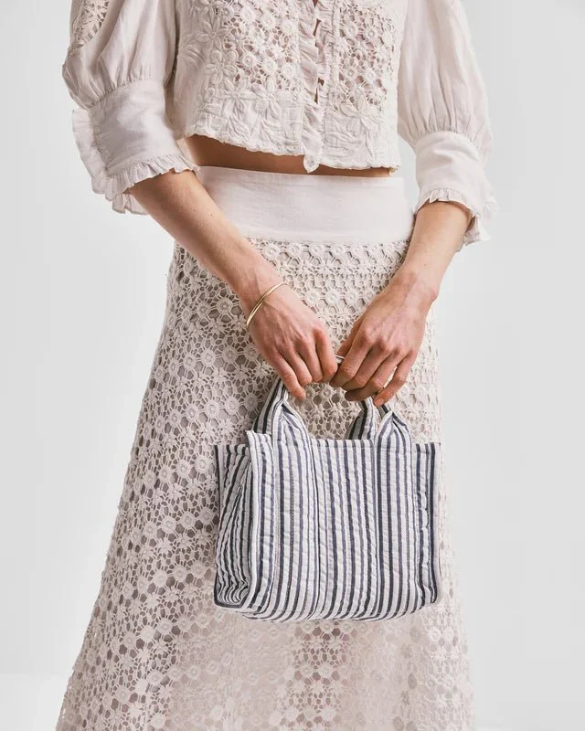 Tote Bag Small Blue Stripe - Image 3