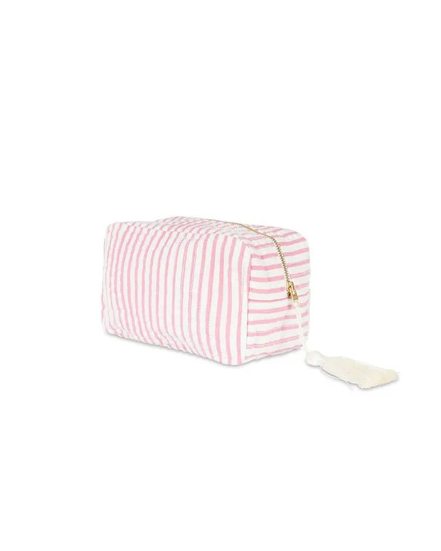 Cosmetic Bag Pink Stripe